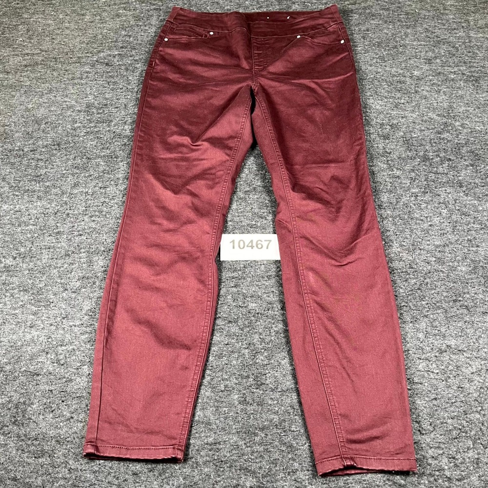 Westbound Pants Womens 10 Burgundy Cotton Twill Stretch Straight Leg Casual